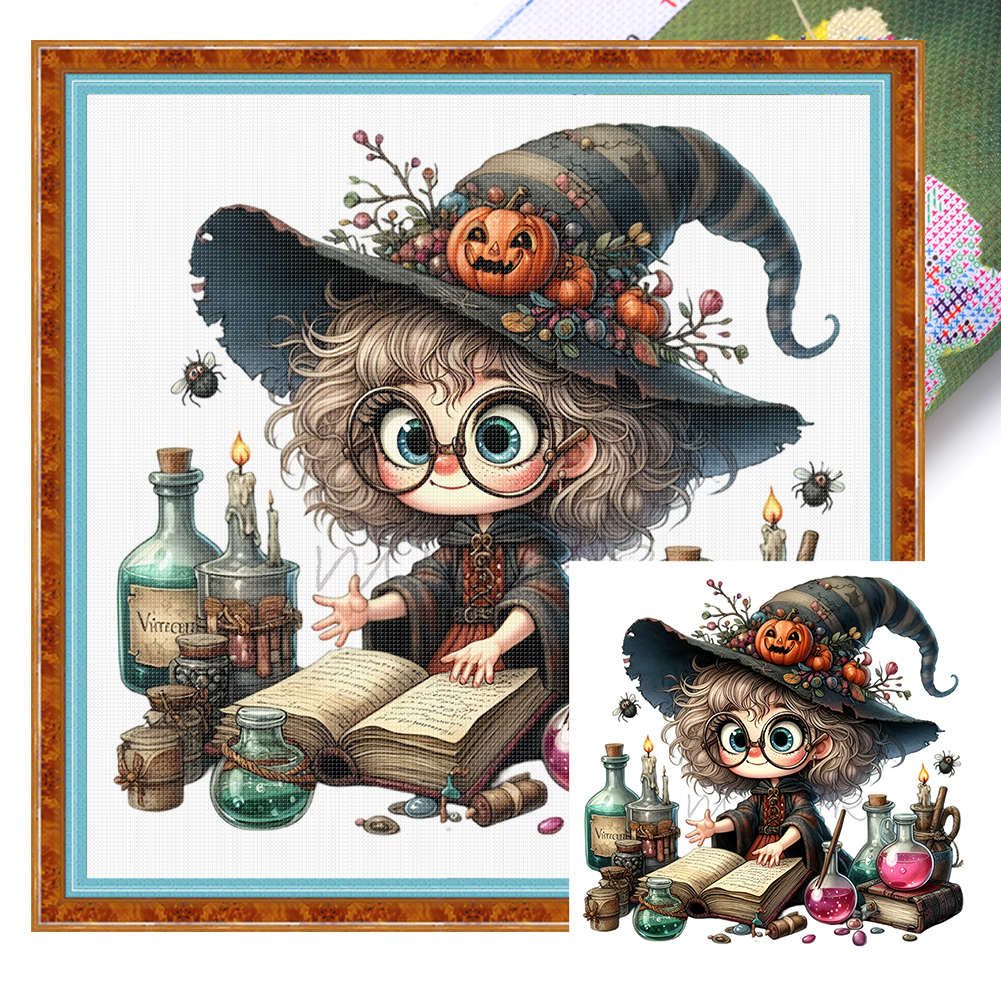 Little Witch Full 14CT Pre-stamped Canvas(50*50cm) Cross Stitch
