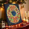 DIY Special Shape Diamond Painting Pearl Art With Inner Frame Kit 25x25cm(Christmas wreath)
