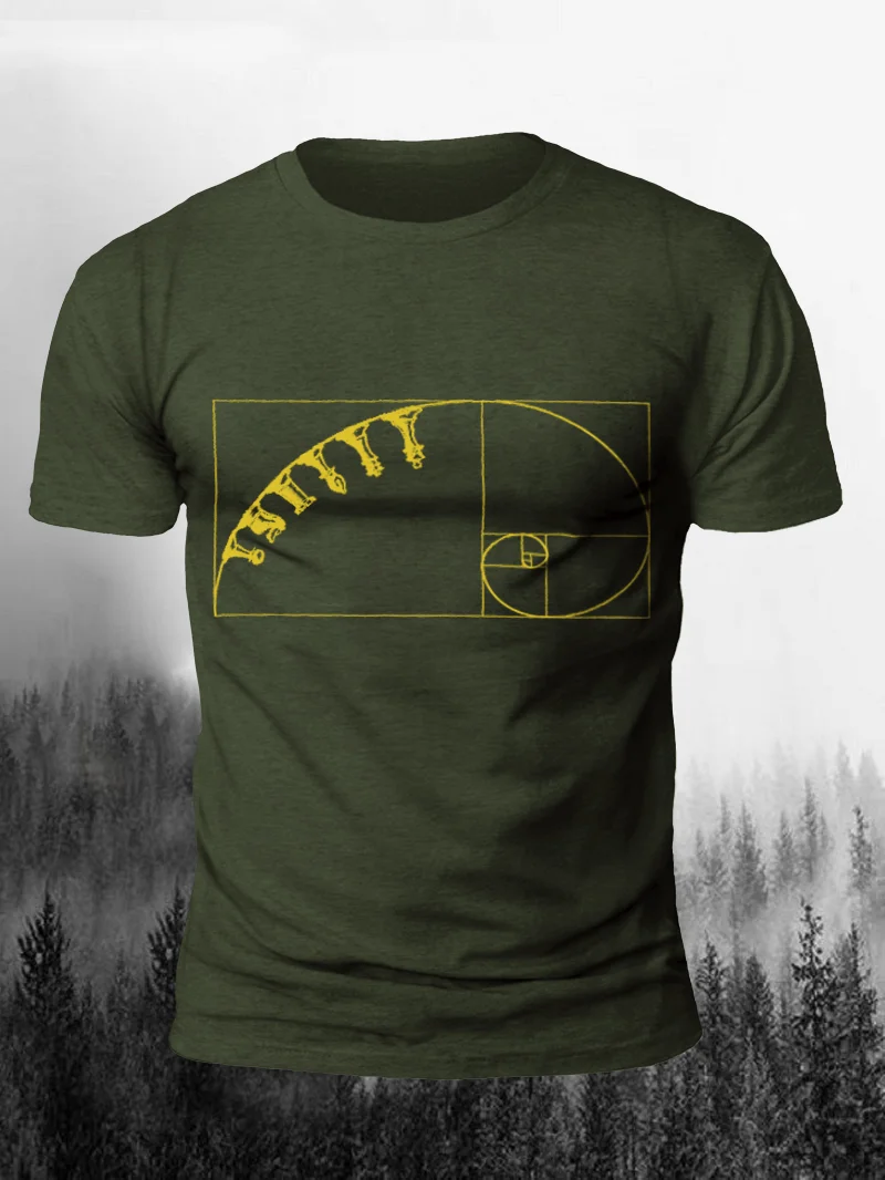 Golden Ratio Chess Pieces Print Short Sleeve Men's T-Shirt in  mildstyles