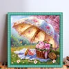 Flower Umbrella-11CT Stamped Cross Stitch 50*50cm