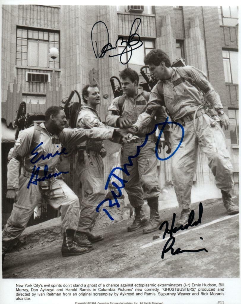 Bill Murray Aykroyd Ramis Hudson signed 8x10 Photo Poster painting picture autographed plus COA