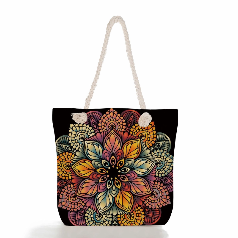 Women’s Basic Flower Canvas Shopping Bags