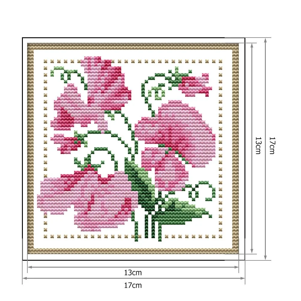 14ct Stamped Cross Stitch - Flower(17*17cm)