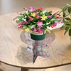 Acrylic Butterfly Round Flower Pot Riser Potted Plant Holder Rack Kit