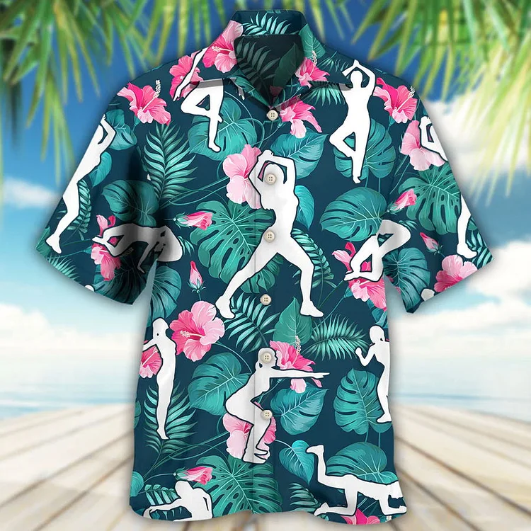 Mens Aerobics Tropical Floral Shirt