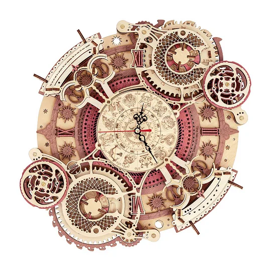 ROKR Zodiac Wall Clock Mechanical Time Art Engine LC601 Robotime-uk