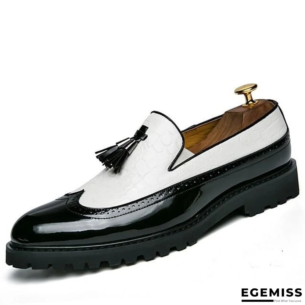 Men's Summer Daily Loafers & Slip-Ons PU White / Black / Red | EGEMISS