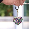 6Pcs acrylique coeur fleur double face-bricolage porte-clés