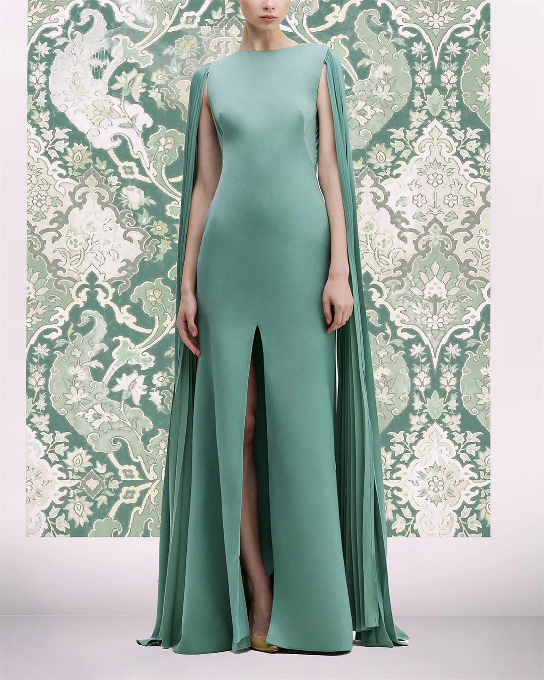 Women's Shawl Slit Solid Color Dress