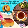 6Pcs/set Diamond Painting Wooden Sunrise Coaster Cup Cushion With Holder