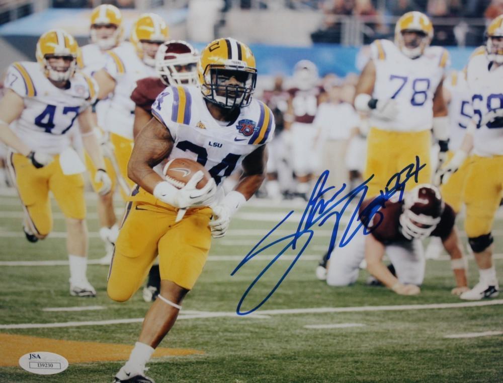 Stevan Ridley Autographed LSU Tigers 8x10 Photo Poster painting Running- JSA Auth *Blue