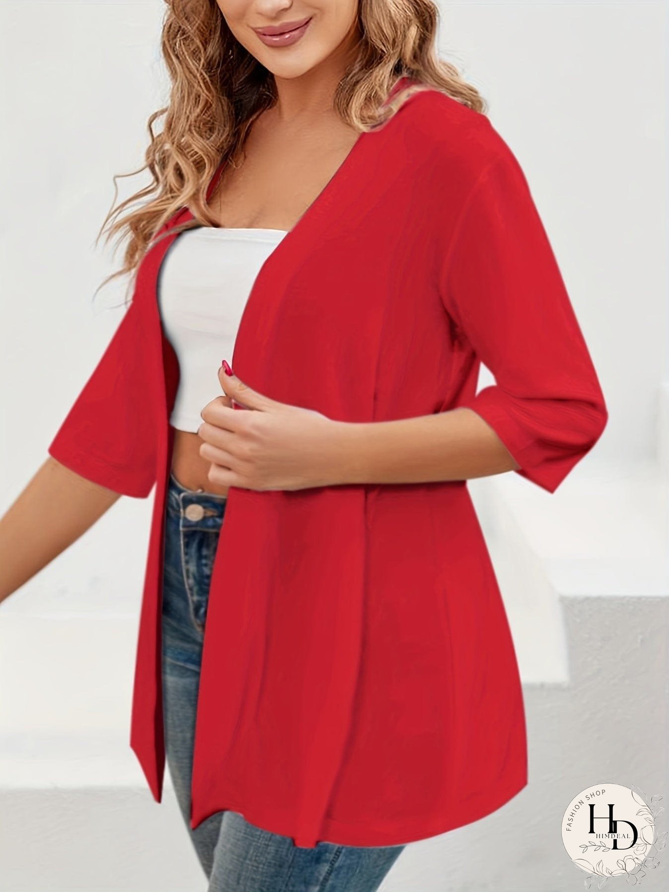 Women's Plus Size Open Front Cardigan
