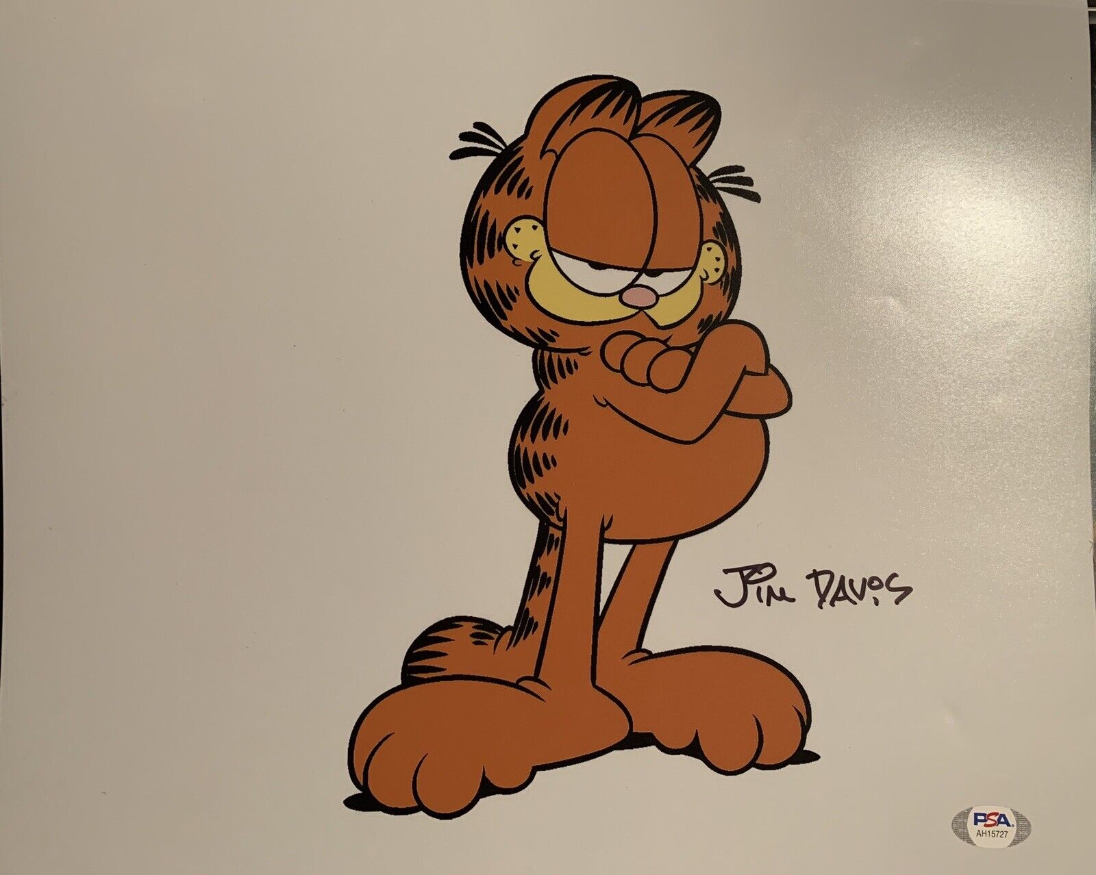 jim davis signed 11x12 Photo Poster painting Pic Auto Garfield Psa Coa