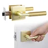 [US Local Warehouse] Verdurancd Heavy Duty Privacy Doors Handles with Locks Square Entrydoor Knurled Handle for Left Right Sided for Front Entrance and Bedrooms Passage