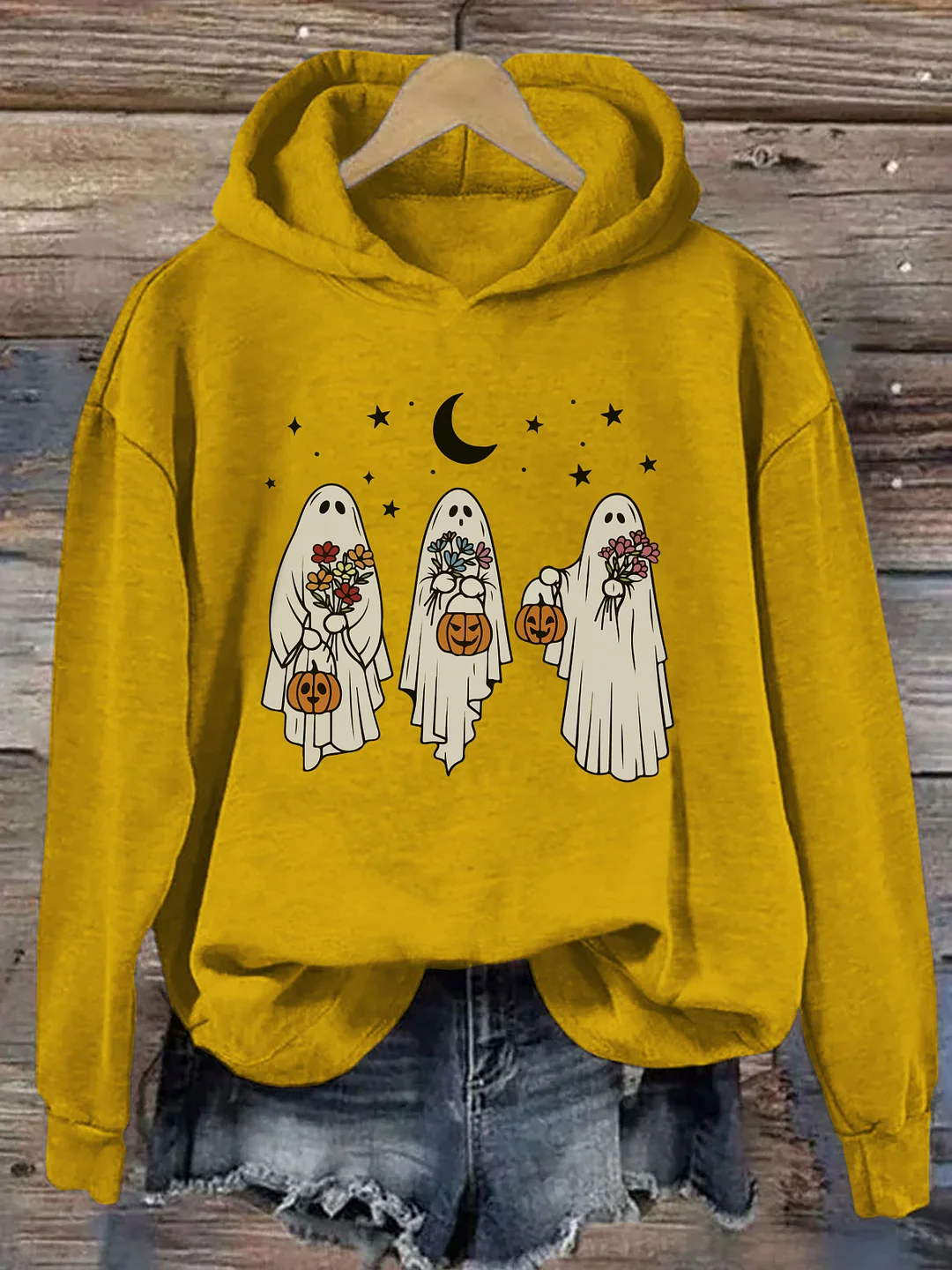 Floral Retro Spooky Pumpkin Hoodie