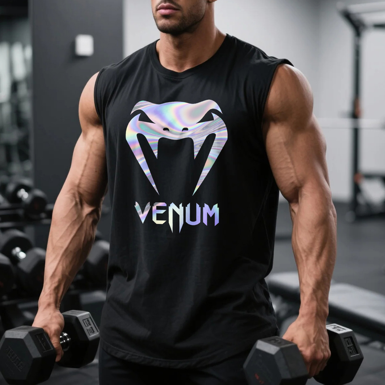 Laser Printing Oversized Loose And Comfortable Breathable Vest Fitness Sports Ultimate Fighting Print Sleeveless T-shirt / TECHWEAR CLUB / Techwear