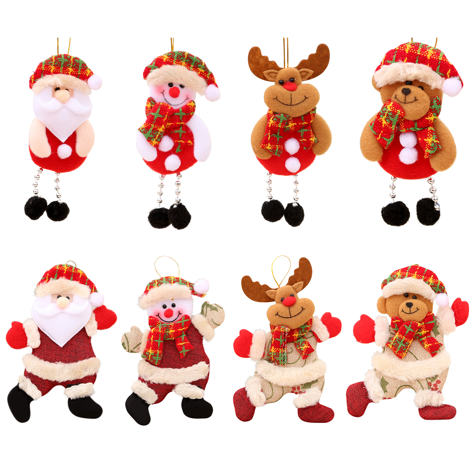 

Christmas Doll Pendant Cartoon Elk Snowman Santa Claus Xmas Tree Hang Decor, Large bear, 501 Original