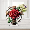 (US Only)2D Flat Print Flower Cross DIY Table Top Diamond Painting Ornament Kits