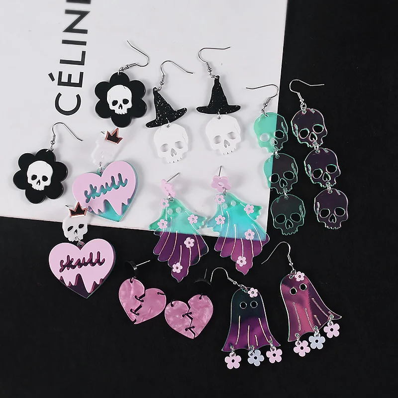 Pumpkin Skull Ghost Skeleton Halloween Earrings Pendant Jewelry Silicone Mold