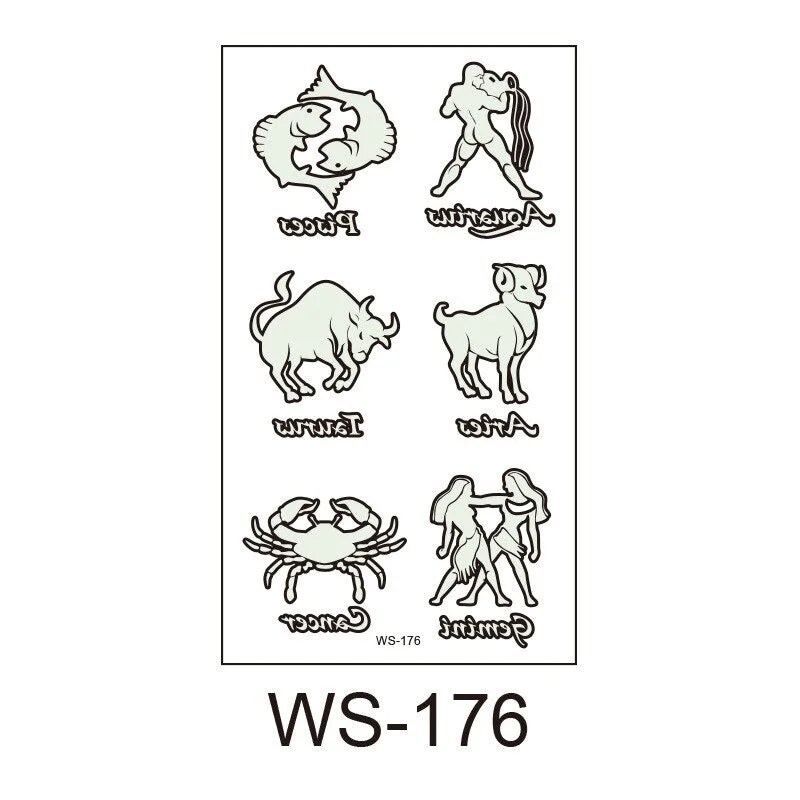 20 Kinds Music Festival Party luminous Temporary Body Sticker Disposable Waterproof temporaire