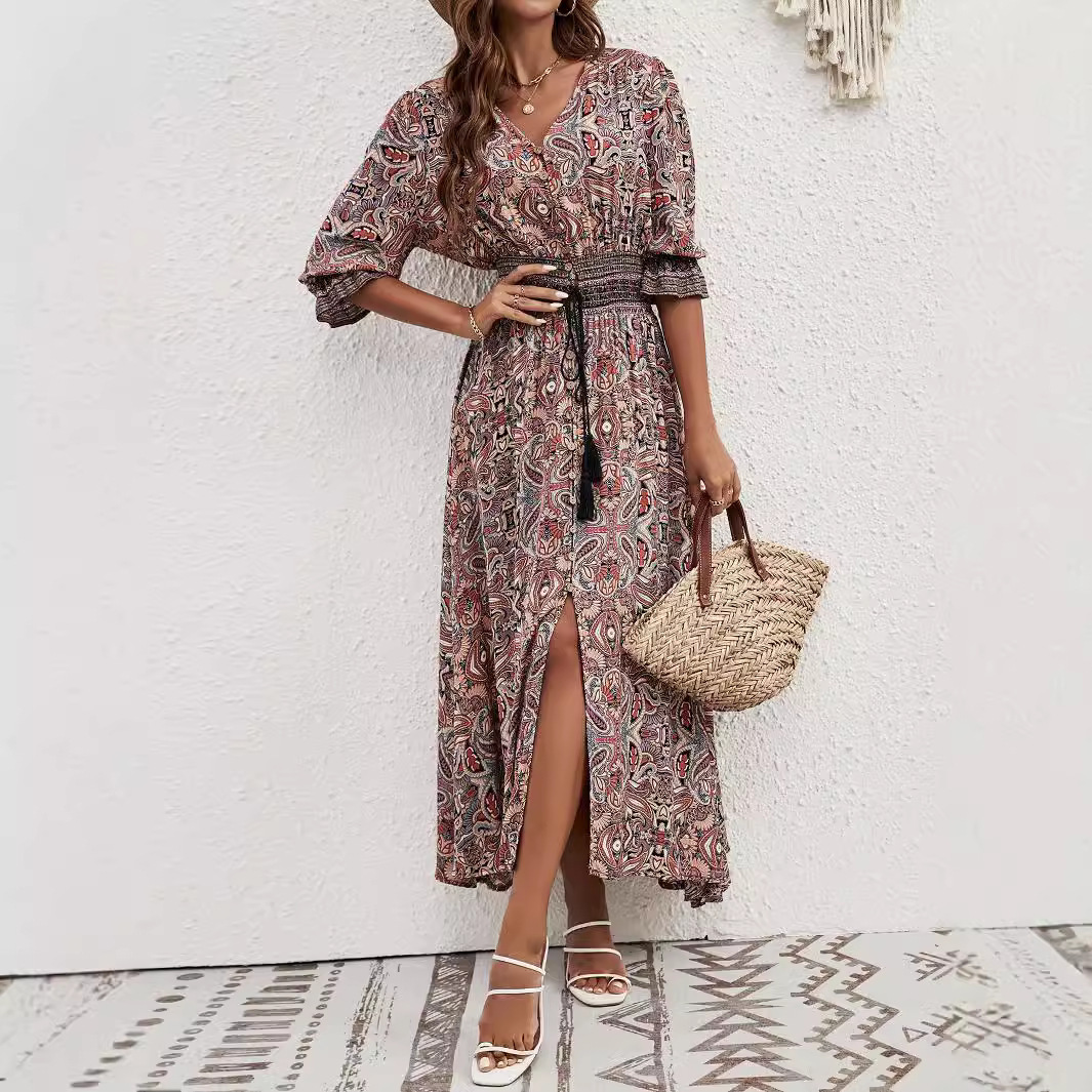 Women's Paisley Print Maxi Dress