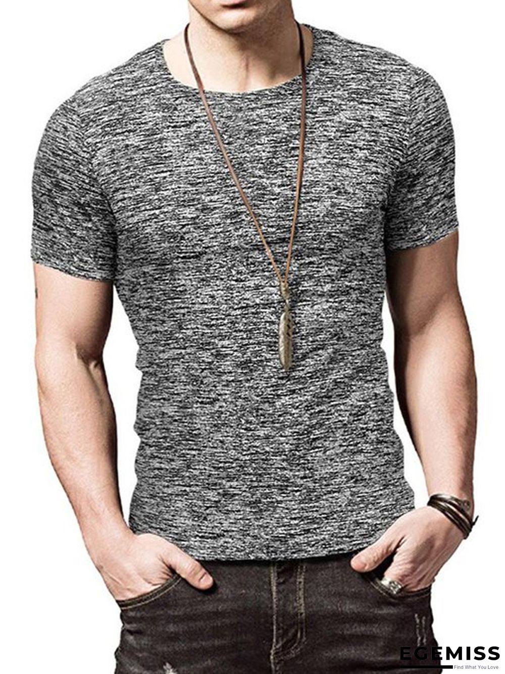 Summer Short-sleeved Men's T-shirt Sport Quick Dry Shirt with Round Neck | EGEMISS