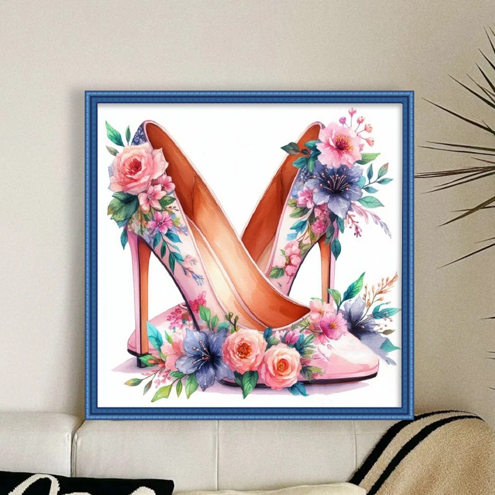 11CT Full Stamped Cross Stitch - High Heel(Canvas|40*40CM)