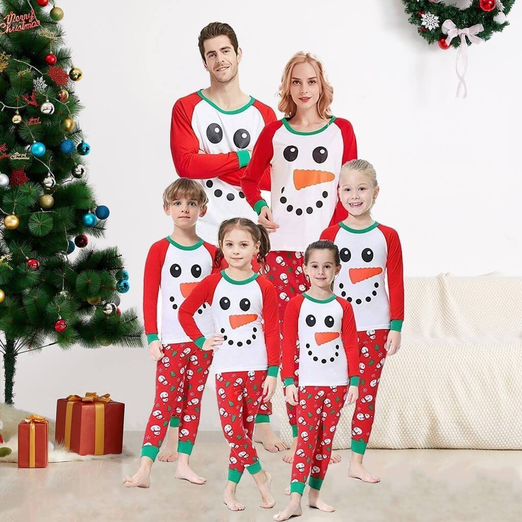 Christmas Snowman Family Matching Pajamas Set