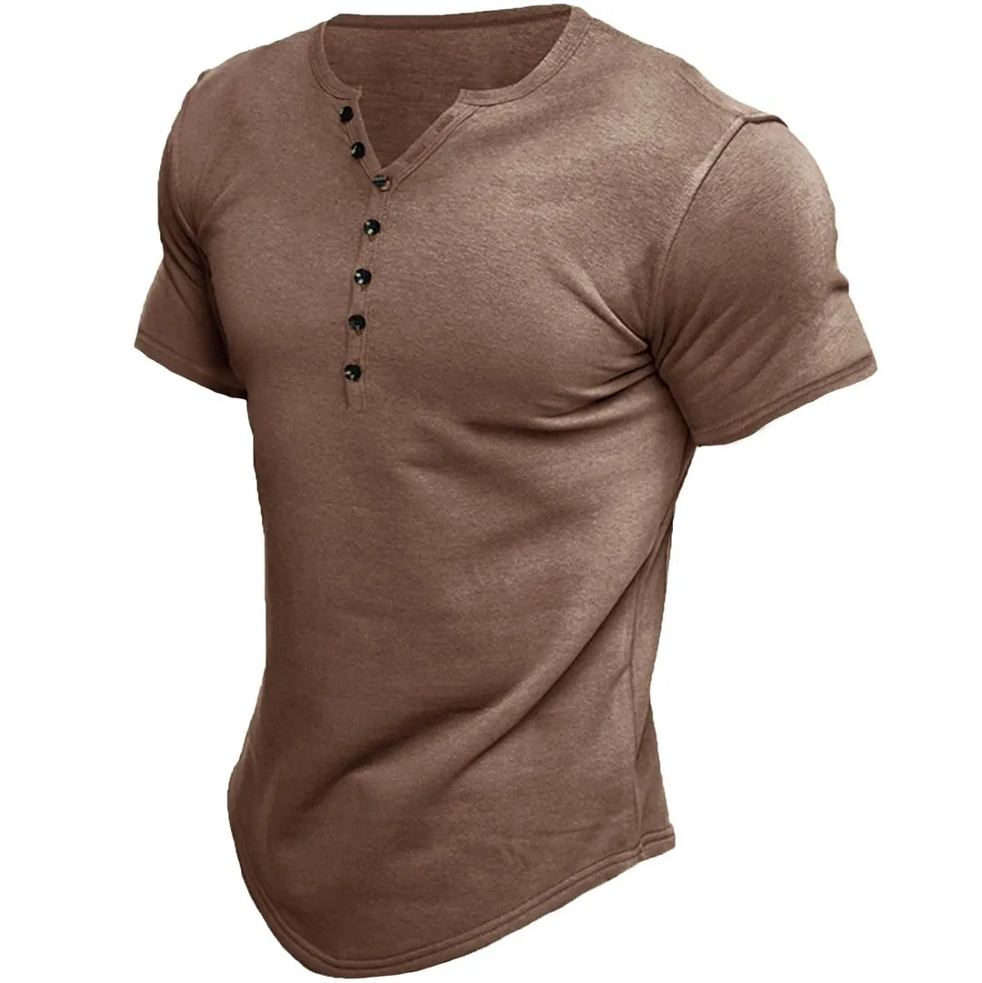 BOXY FIT HENLEY SHORT SLEEVE KNIT TOP