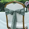 Plain Colors Bowknot Wedding Event Chair Decor Covers