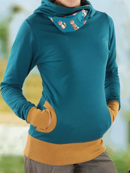 Casual Cotton-Blend Fit Printed Hoodies & Sweatshirt