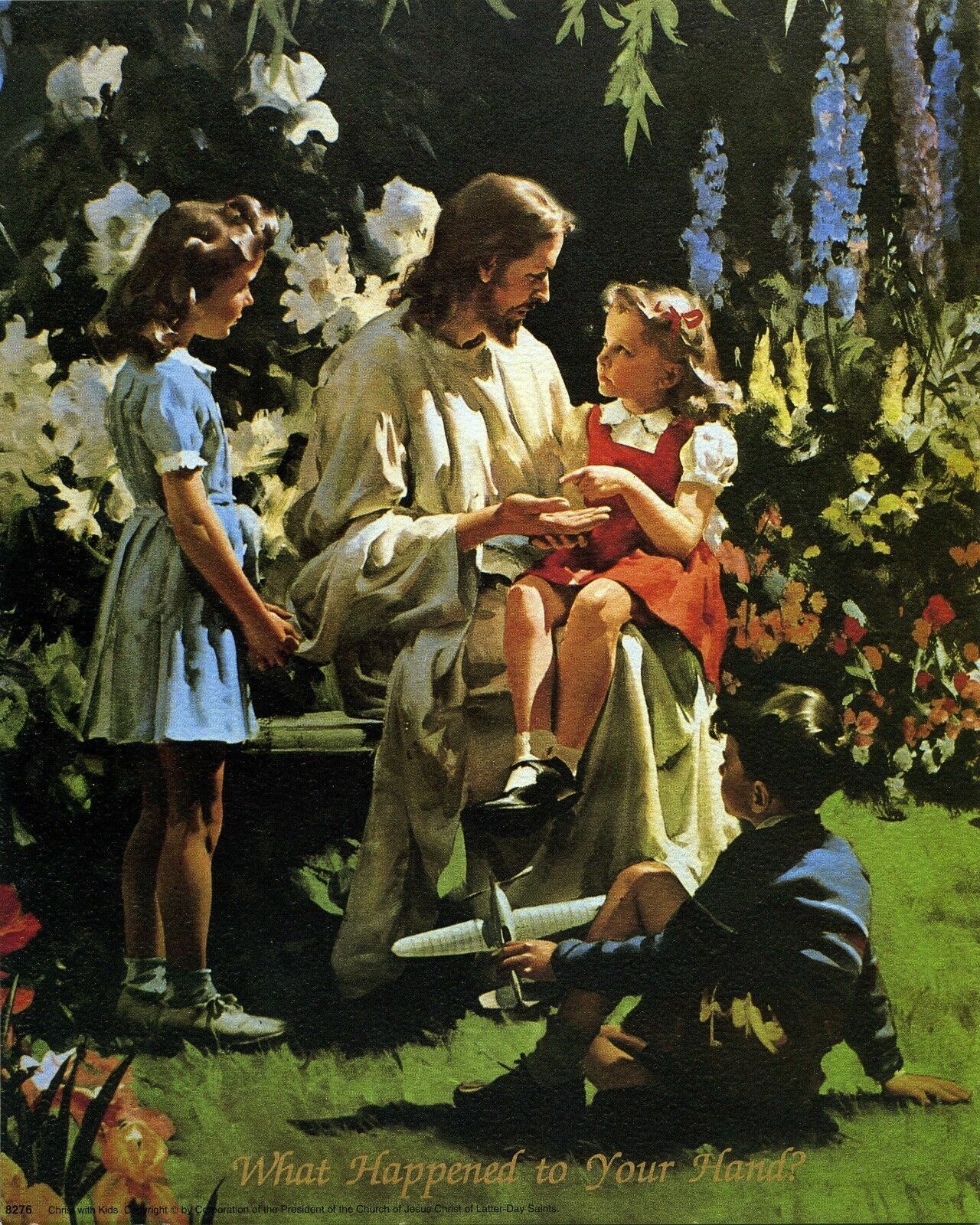 JESUS CHRIST WITH CHILDREN 8.5 X11 Photo Poster painting PICTURE REPRINT CHRISTIAN GOD FATHER