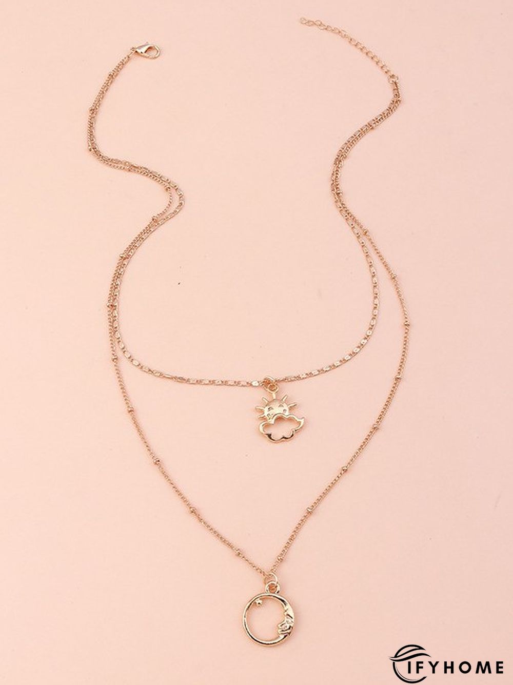 Boho Resort Moon Motif Layered Necklace Ethnic Vintage Beach Jewelry | IFYHOME