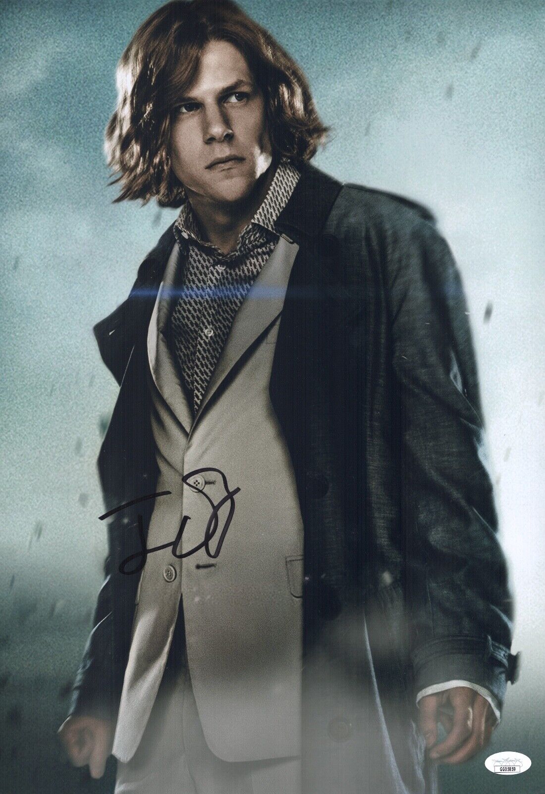 JESSE EISENBERG Signed 12x18 Photo Poster painting BATMAN SUPERMAN IN PERSON Lex Luthor JSA COA