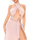 Solid Color Bandage Sexy Skirt Suits