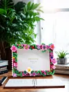 Flower DIY Building Block Photo Frame Kit,Creative Handmade Assembled Photo Frame Handmade Craft Gift Home Tabletop Display Decor