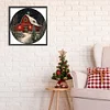 Scène de neige de Noël maison rouge-rond drill diamond painting-30*30cm