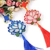 Full Bead Embroidery Keychain Lotus Printed Craft Gifts(10x9cm)