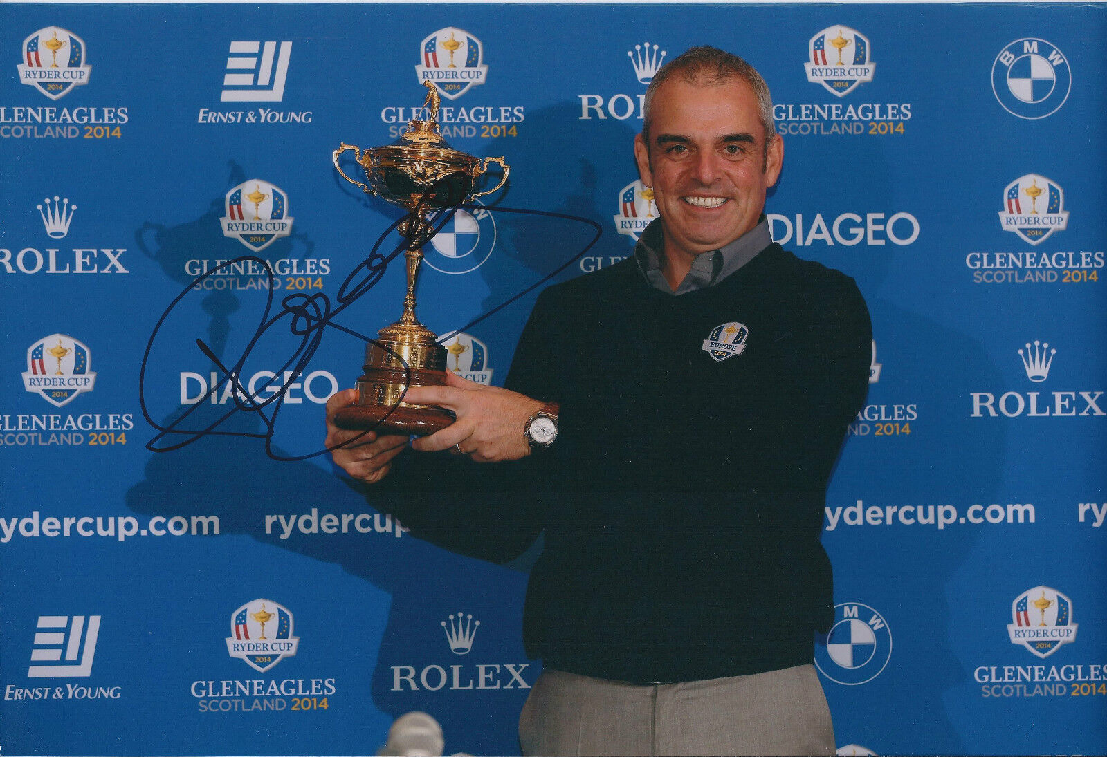 Paul McGINLEY SIGNED AUTOGRAPH 12x8 Photo Poster painting AFTAL COA Ryder Cup 2014 Gleneagles