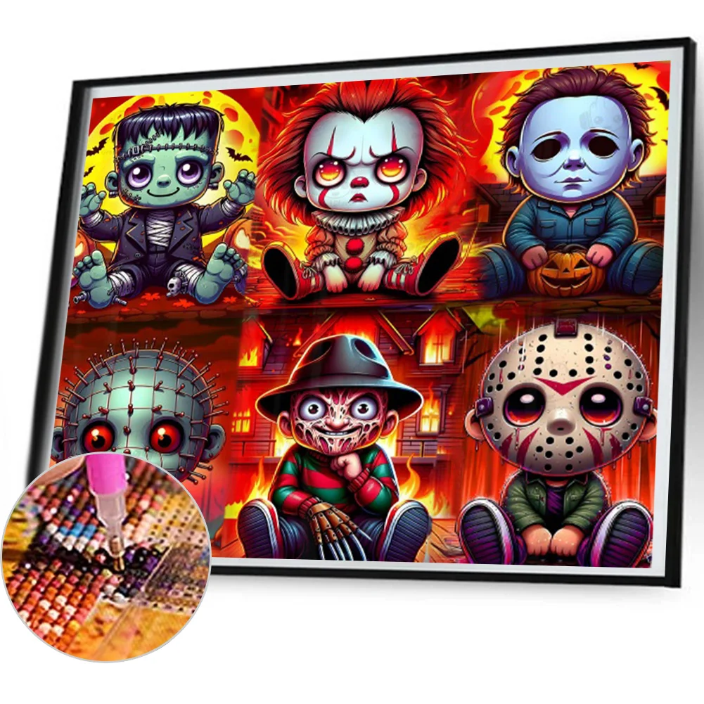 Partial AB Diamond Painting - Full Round Drill - Horror All Stars(Canvas|55*50cm)