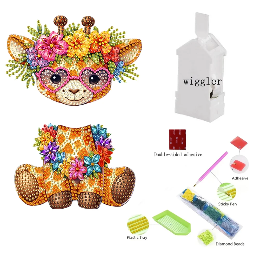 5D DIY Acrylic Animal Deer Shaking Head Diamond Painting Desktop Decorations 