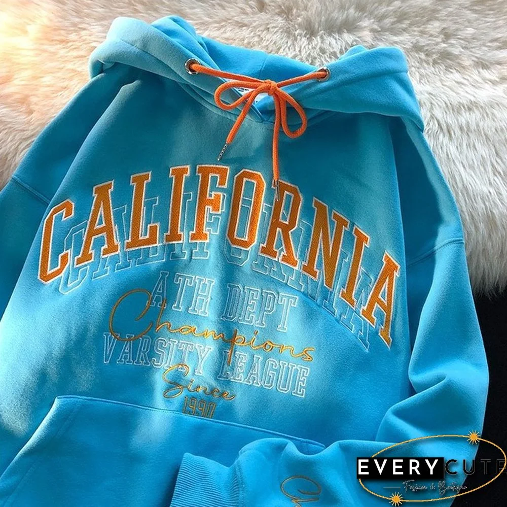 Unisex Vibe-Style Letter Embroidered Pullover Sweatshirt