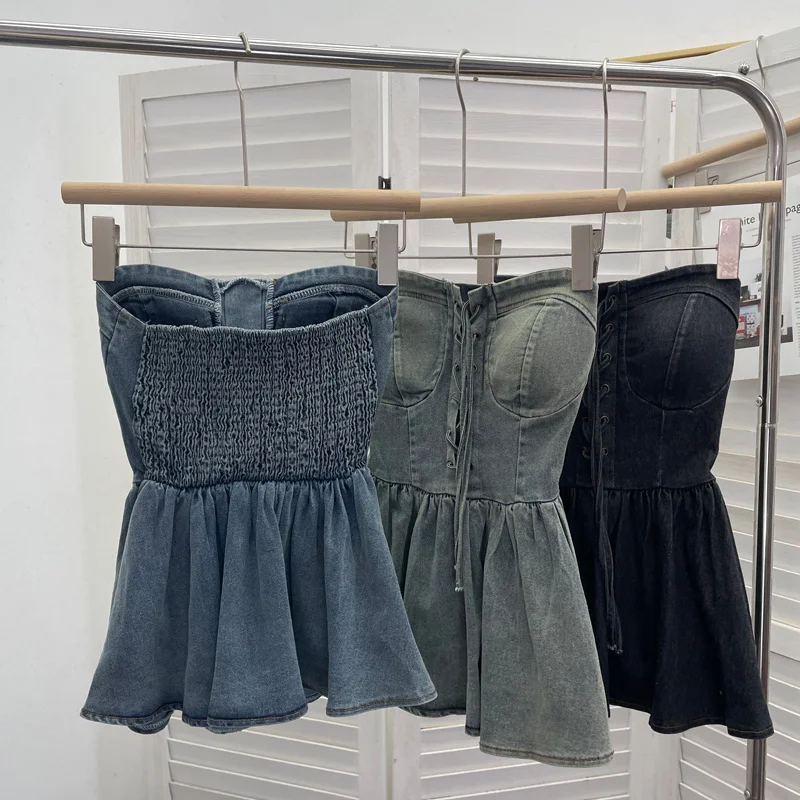 Nigikala Nigikala Shooting Western Cowboy Style Hottie Wearing Retro Breasted Cowboy Vest Wearing Rope With Sleeveless Top 2621