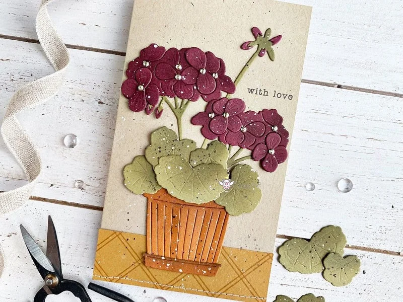 Piggy Craft metal cutting dies cut die mold Flowerpot flower cluster Scrapbook paper craft knife mould blade punch stencils dies