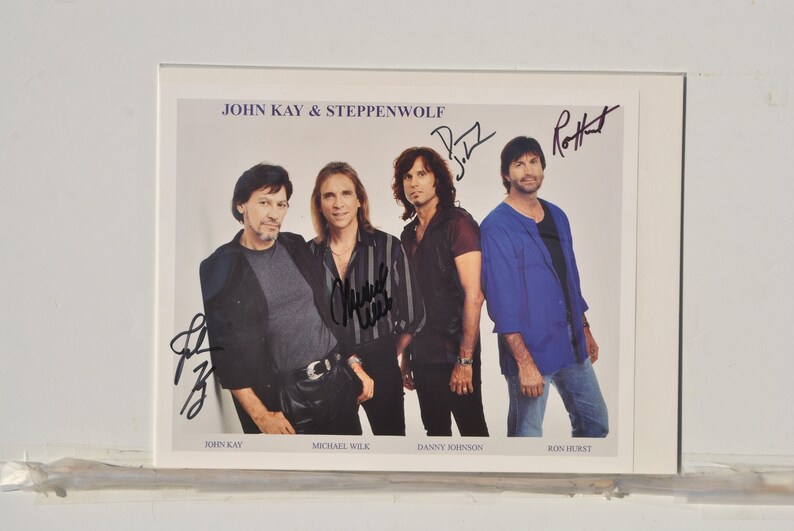 STEPPENWOLF SIGNED Photo Poster painting x4 John Kay, Michael Wilk, Ron Hurst, Danny Johnson wcoa