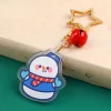 6PCS Cartoon Christmas Theme Acrylic Keychain New Year Christmas Bagpack Pendant Gift 