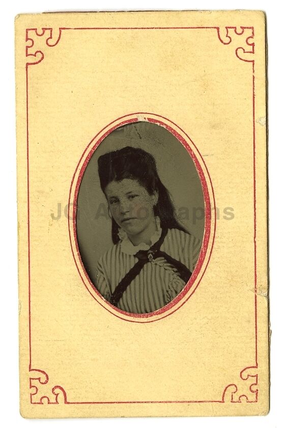 19th Century Tintype Portrait - Original Vintage Photo Poster painting - Pretty Young Woman