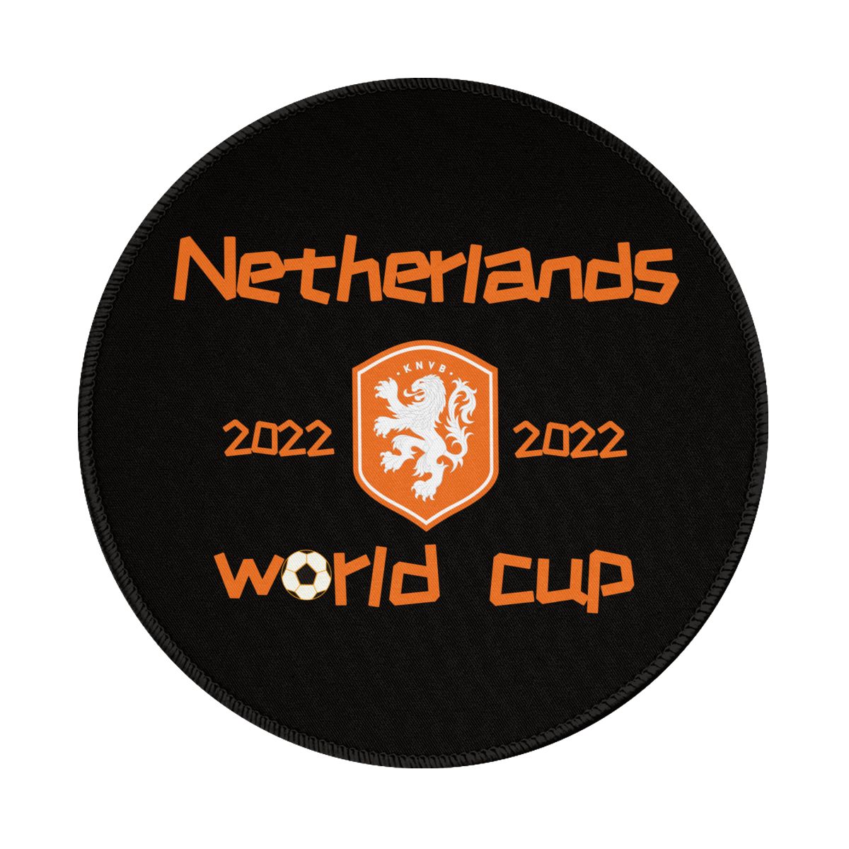Netherlands 2022 World Cup Team Logo Non-Slip Rubber Round Mouse Pad