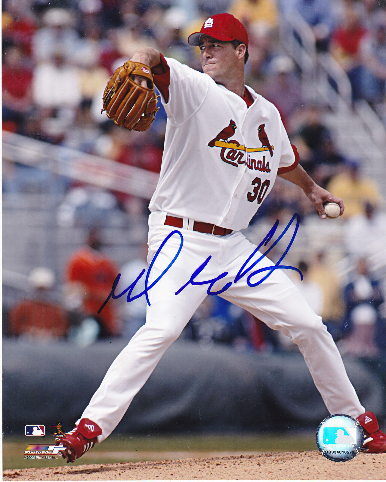 MARK MULDER ST. LOUIS CARDINALS ACTION SIGNED 8x10