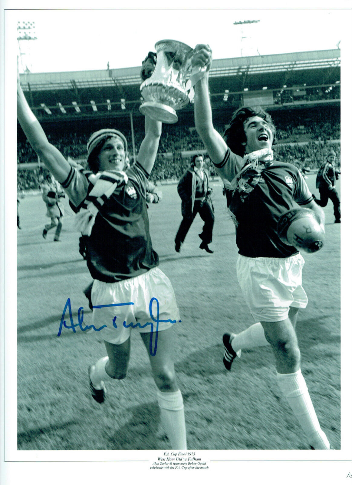 Alan TAYLOR Signed Autograph West Ham United 16x12 Photo Poster painting AFTAL RD COA